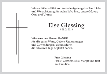 Traueranzeige von Else Glessing von Haller Tagblatt