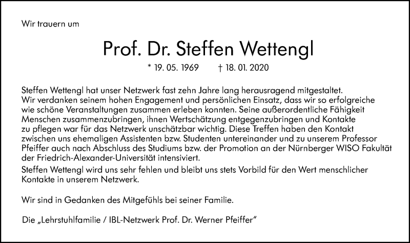  Traueranzeige für Steffen Wettengl vom 08.02.2020 aus SÜDWEST PRESSE Ausgabe Ulm/Neu-Ulm