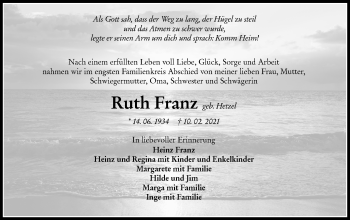 Traueranzeige von Heinz Franz von Hohenloher Tagblatt