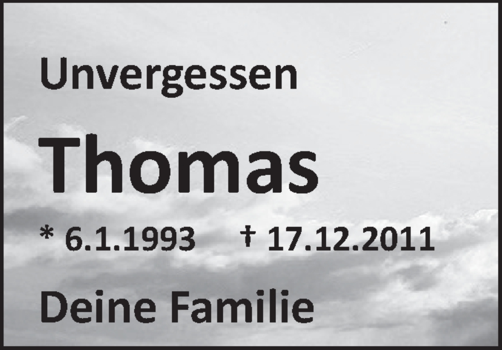  Traueranzeige für Thomas  vom 17.12.2024 aus Schwäbische Tagblatt