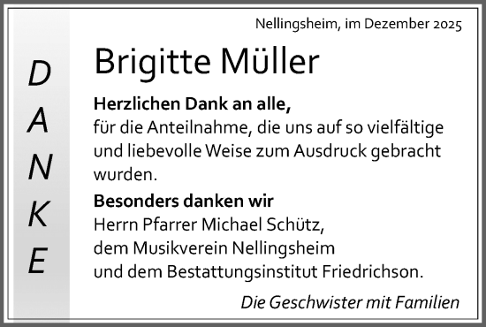 Traueranzeige von Brigitte Müller von Schwäbische Tagblatt