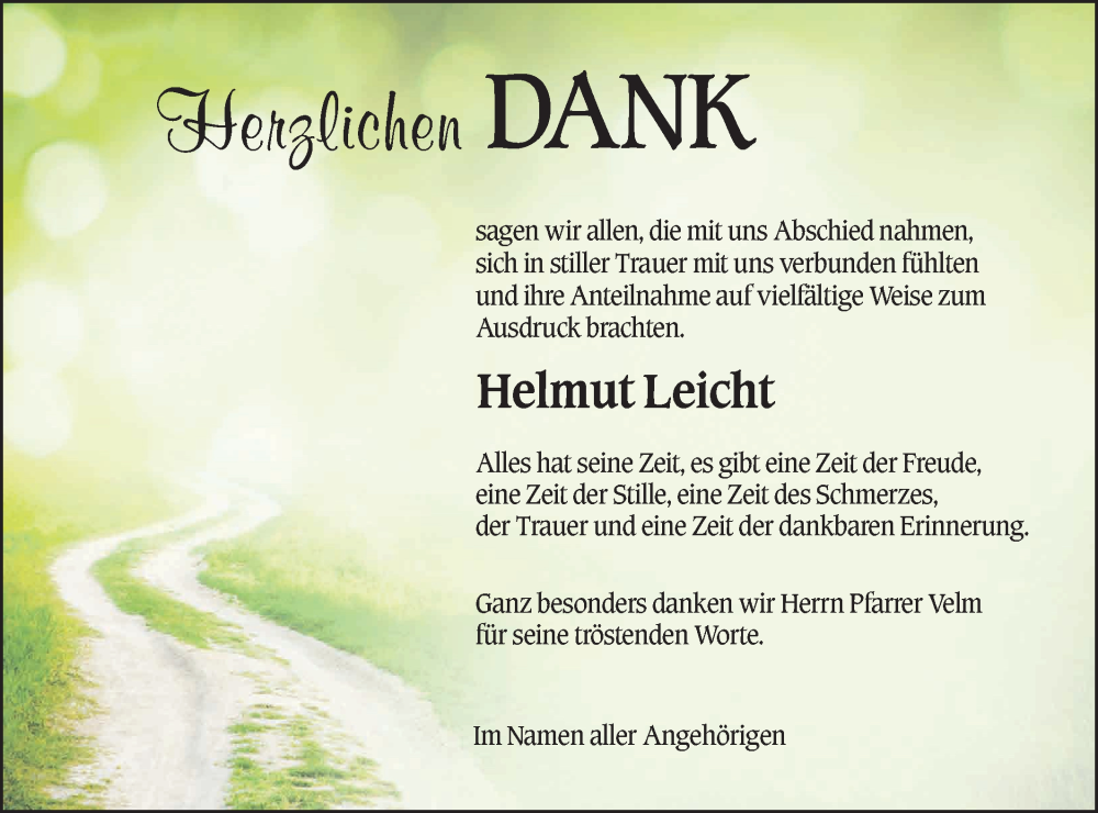  Traueranzeige für Helmut Leicht vom 19.12.2025 aus SÜDWEST PRESSE Zollernalbkreis/Hohenzollerische Zeitung