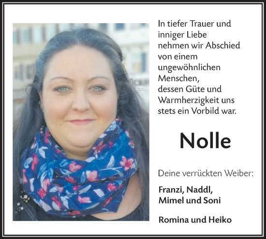 Traueranzeige von Nolle  von Hohenloher Tagblatt