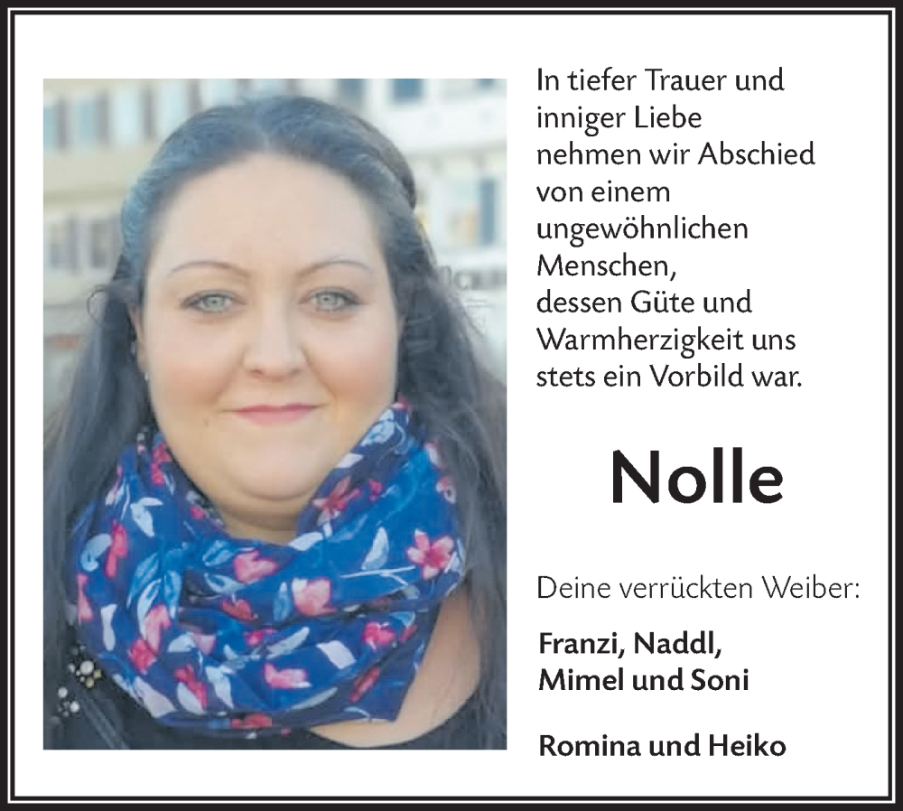  Traueranzeige für Nolle  vom 20.12.2025 aus Hohenloher Tagblatt