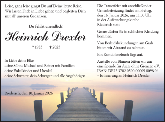 Traueranzeige von Heinrich Drexler von Alb-Bote/Metzinger-Uracher Volksblatt