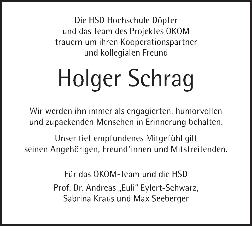  Traueranzeige für Holger Schrag vom 24.01.2026 aus Geislinger Zeitung